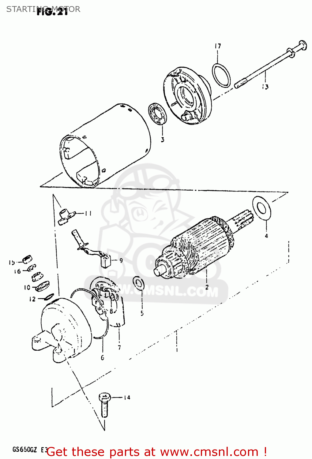 STARTING MOTOR GS650G 1981 (X) USA (E03)
