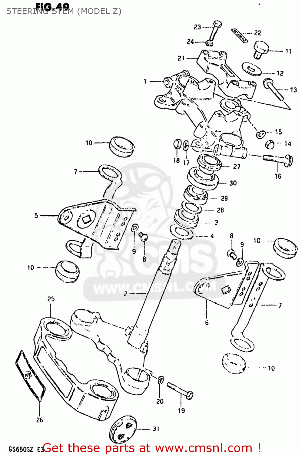 STEERING STEM (MODEL Z) GS650G 1981 (X) USA (E03)