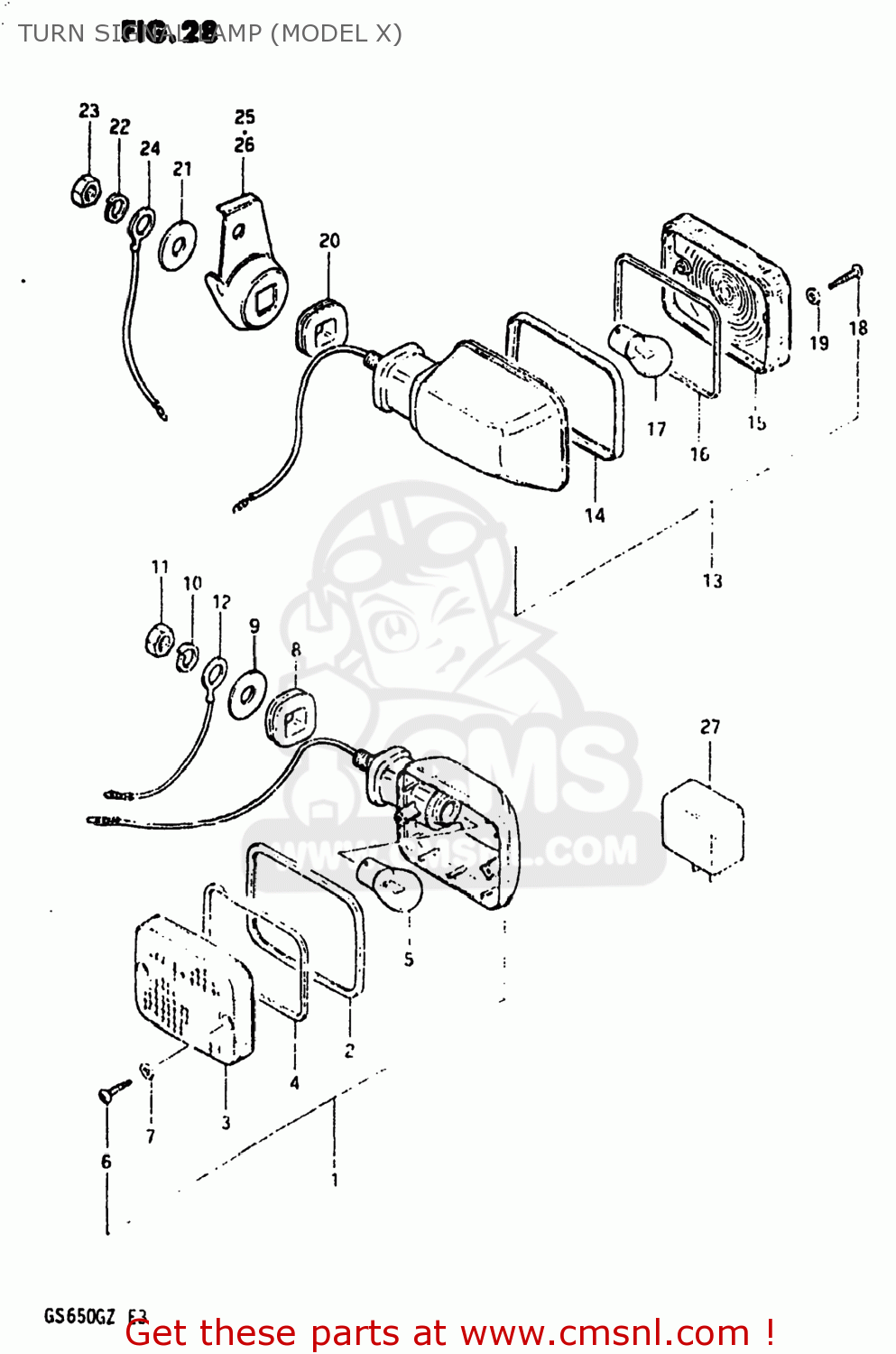 TURN SIGNAL LAMP (MODEL X) GS650G 1981 (X) USA (E03)