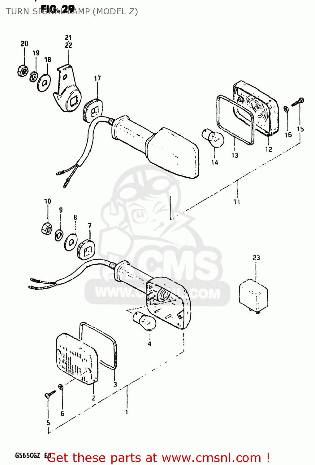 TURN SIGNAL LAMP (MODEL Z) GS650G 1981 (X) USA (E03)