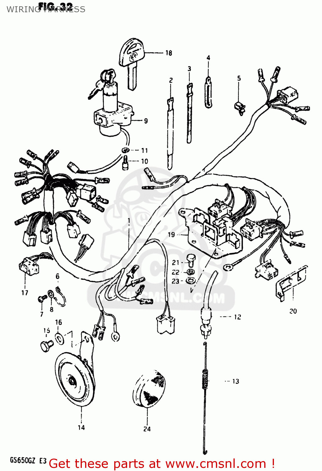 WIRING HARNESS GS650G 1981 (X) USA (E03)