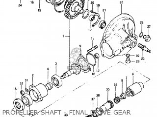 PROPELLER SHAFT - FINAL DRIVE GEAR - GS650G 1981 (X) USA (E03)