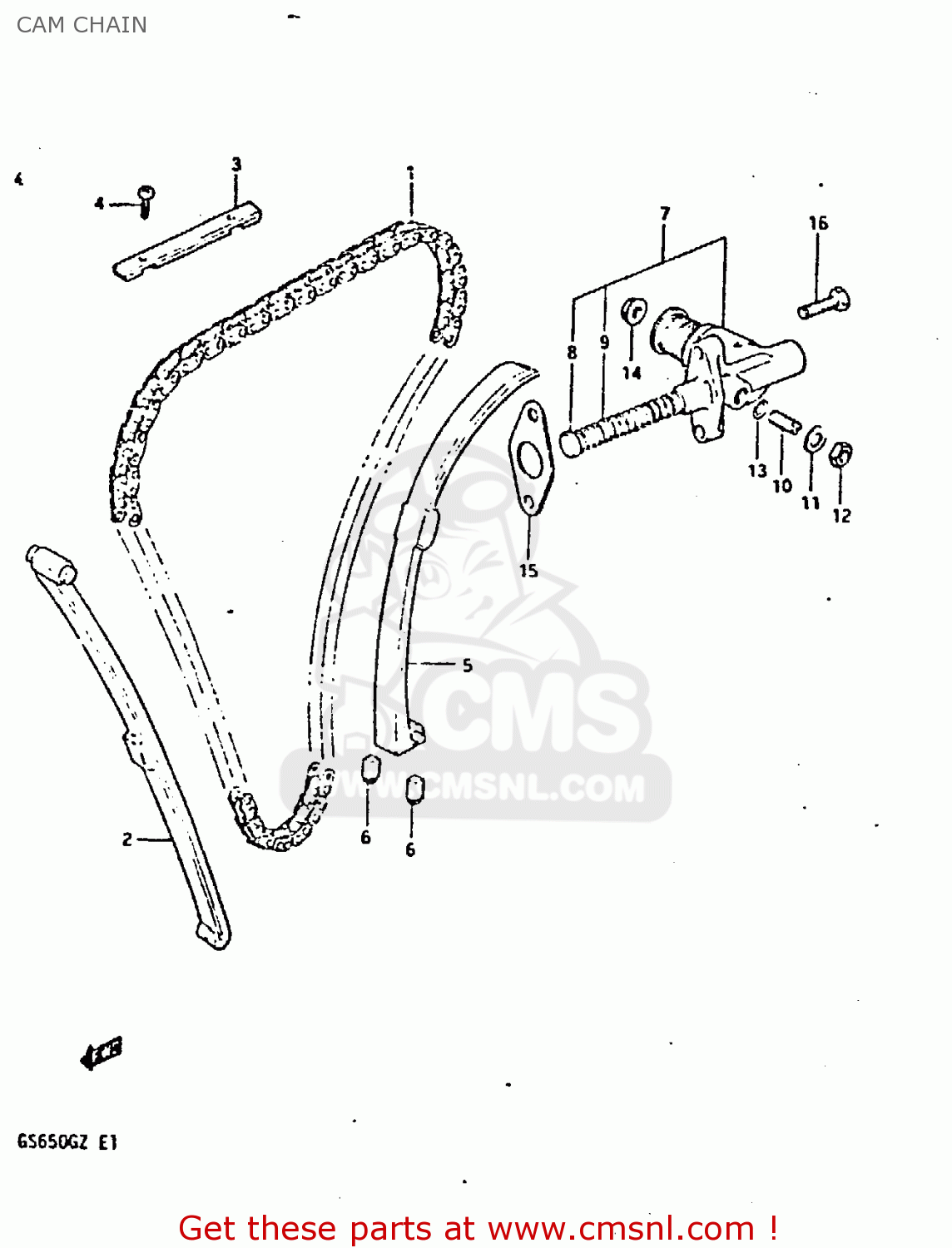 CAM CHAIN GS650G 1982 (Z) (E01 E02 E04 E06 E16 E18 E21 E22 E24 E39)