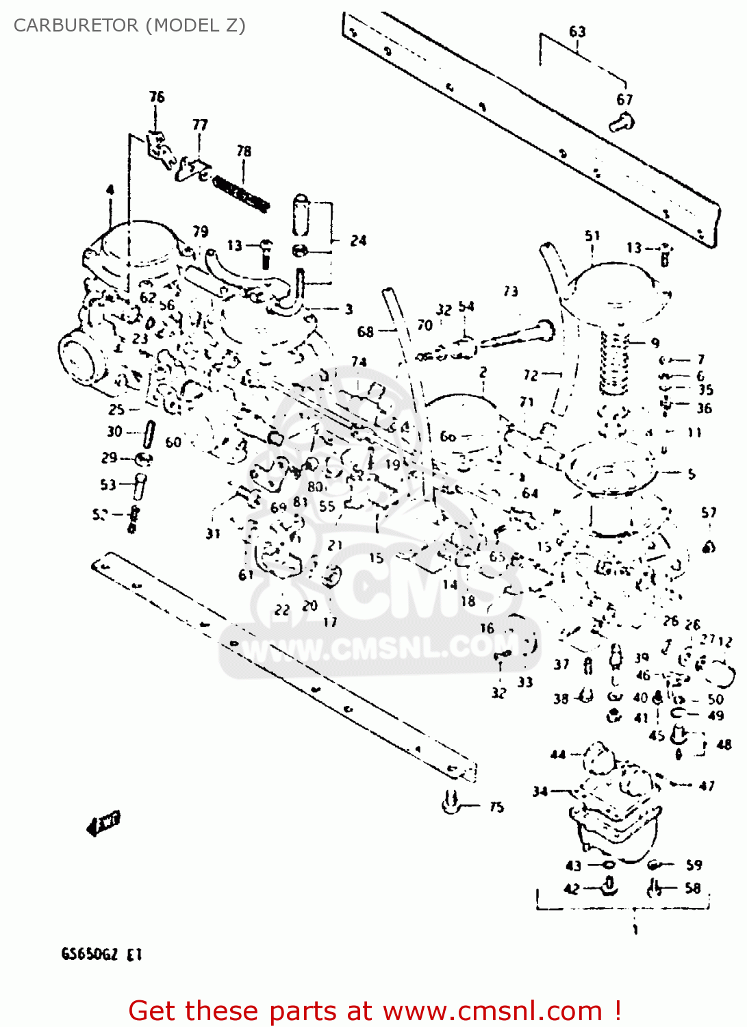 CARBURETOR (MODEL Z) GS650G 1982 (Z) (E01 E02 E04 E06 E16 E18 E21 E22 E24 E39)