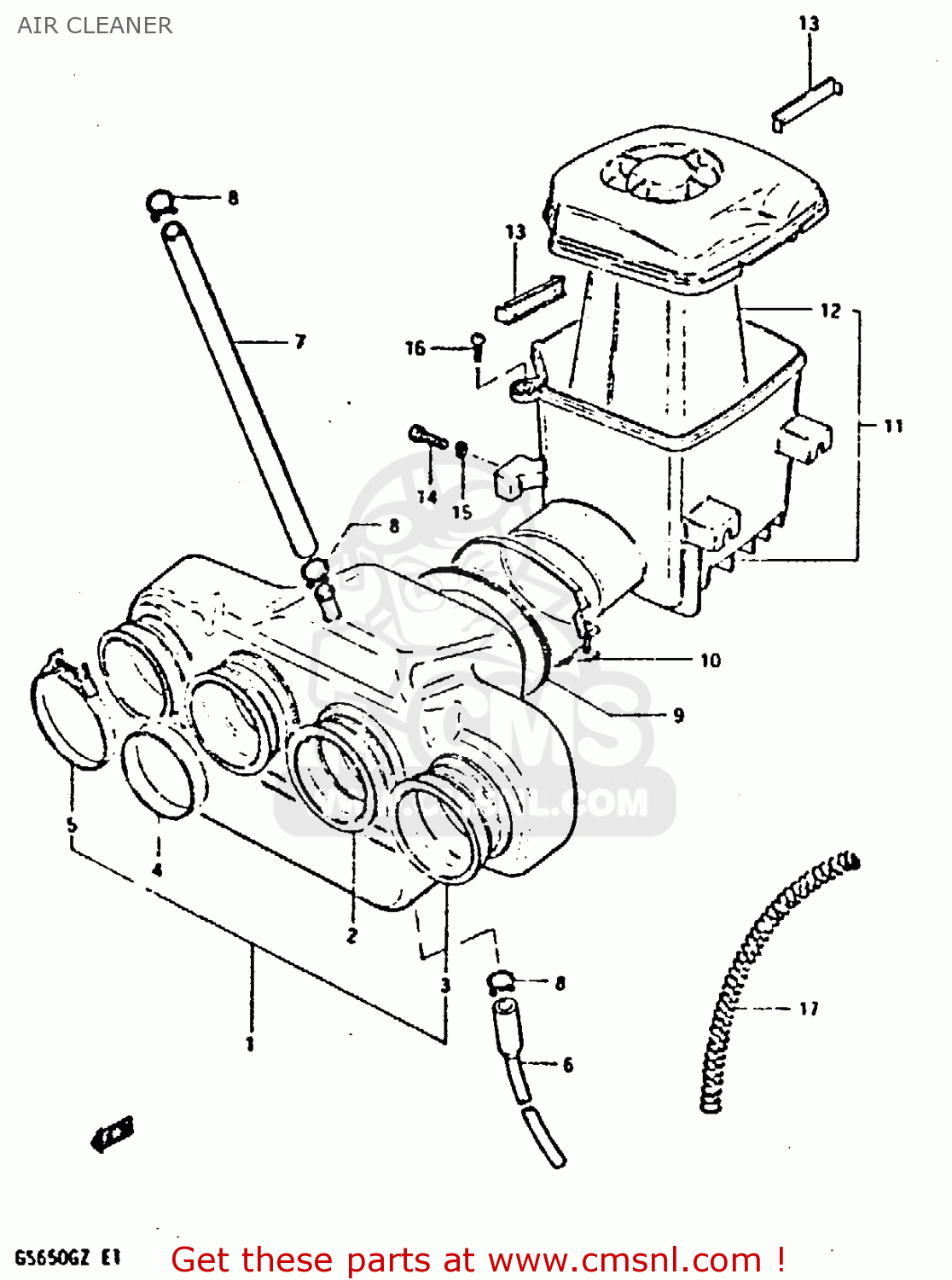 AIR CLEANER GS650G 1982 (Z) (E01 E02 E04 E06 E16 E18 E21 E22 E24 E39)