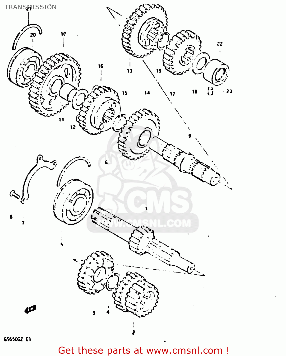 TRANSMISSION GS650G 1982 (Z) (E01 E02 E04 E06 E16 E18 E21 E22 E24 E39)