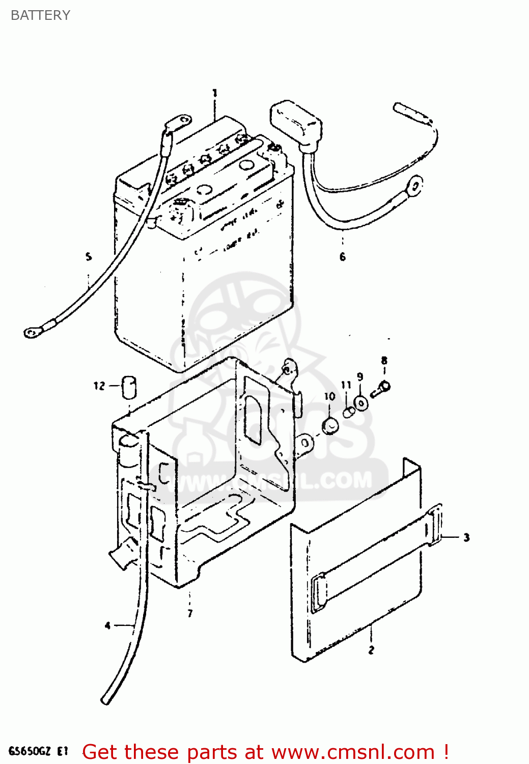 BATTERY GS650G 1982 (Z) (E01 E02 E04 E06 E16 E18 E21 E22 E24 E39)