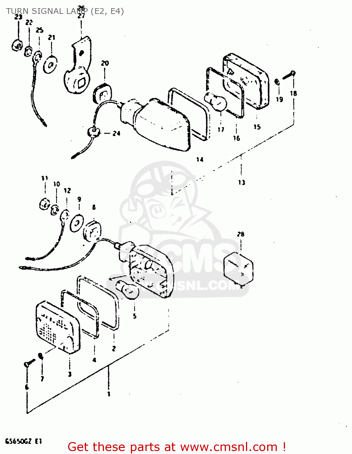TURN SIGNAL LAMP (E2, E4) GS650G 1982 (Z) (E01 E02 E04 E06 E16 E18 E21 E22 E24 E39)