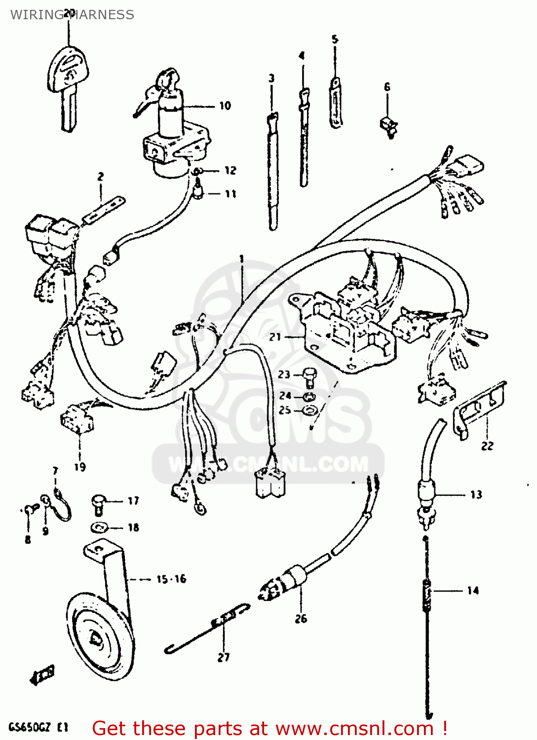 WIRING HARNESS GS650G 1982 (Z) (E01 E02 E04 E06 E16 E18 E21 E22 E24 E39)