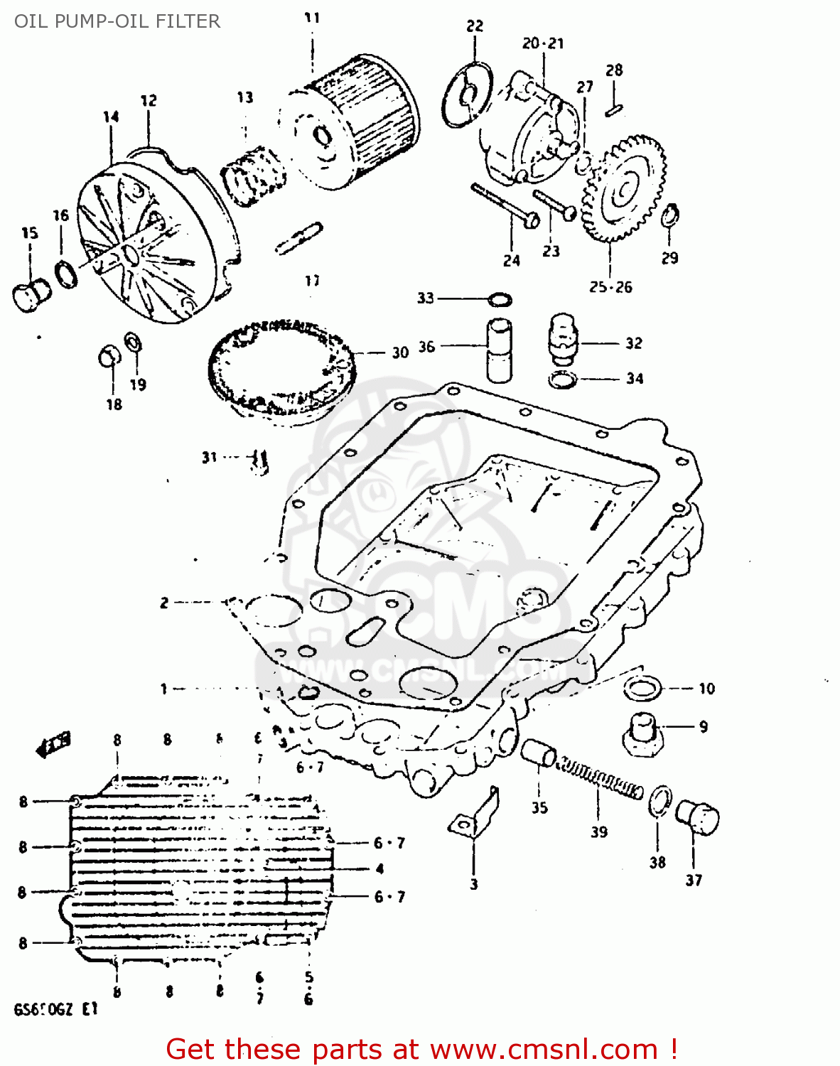OIL PUMP-OIL FILTER GS650G 1982 (Z) (E01 E02 E04 E06 E16 E18 E21 E22 E24 E39)