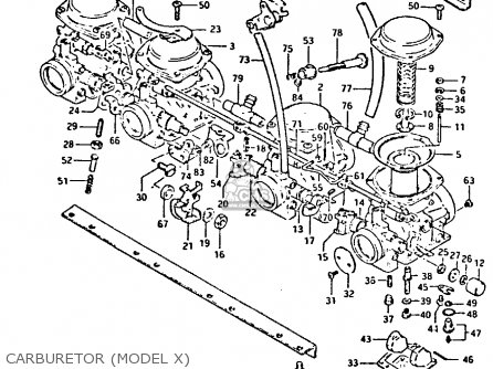 CARBURETOR (MODEL X) - GS650G 1982 (Z) (E01 E02 E04 E06 E16 E18 E21 E22 E24 E39)