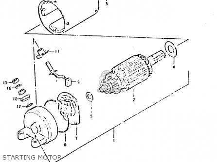 STARTING MOTOR - GS650G 1982 (Z) (E01 E02 E04 E06 E16 E18 E21 E22 E24 E39)
