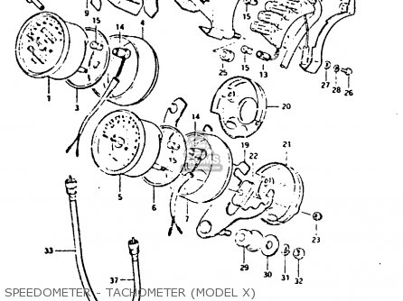 SPEEDOMETER - TACHOMETER (MODEL X) - GS650G 1982 (Z) (E01 E02 E04 E06 E16 E18 E21 E22 E24 E39)
