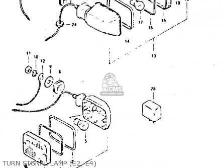 TURN SIGNAL LAMP (E2, E4) - GS650G 1982 (Z) (E01 E02 E04 E06 E16 E18 E21 E22 E24 E39)