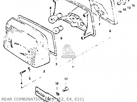REAR COMBINATION LAMP (E2, E4, E21) - GS650G 1982 (Z) (E01 E02 E04 E06 E16 E18 E21 E22 E24 E39)