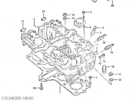 CYLINDER HEAD - GS650G 1982 (Z) (E01 E02 E04 E06 E16 E18 E21 E22 E24 E39)