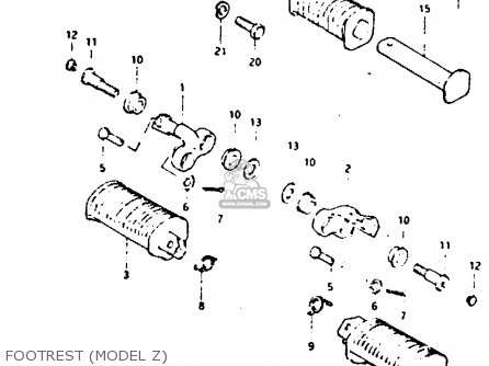 FOOTREST (MODEL Z) - GS650G 1982 (Z) (E01 E02 E04 E06 E16 E18 E21 E22 E24 E39)