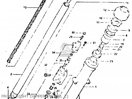 FRONT RIGHT DAMPER (MODEL Z) - GS650G 1982 (Z) (E01 E02 E04 E06 E16 E18 E21 E22 E24 E39)