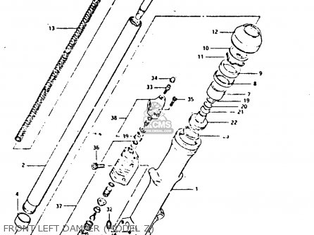 FRONT LEFT DAMPER (MODEL Z) - GS650G 1982 (Z) (E01 E02 E04 E06 E16 E18 E21 E22 E24 E39)