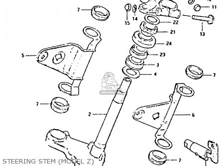 STEERING STEM (MODEL Z) - GS650G 1982 (Z) (E01 E02 E04 E06 E16 E18 E21 E22 E24 E39)