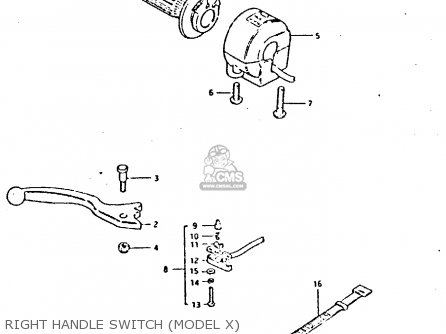 RIGHT HANDLE SWITCH (MODEL X) - GS650G 1982 (Z) (E01 E02 E04 E06 E16 E18 E21 E22 E24 E39)