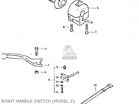 RIGHT HANDLE SWITCH (MODEL Z) - GS650G 1982 (Z) (E01 E02 E04 E06 E16 E18 E21 E22 E24 E39)