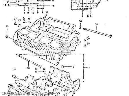 CRANKCASE (E.NO.122596~) - GS650G 1982 (Z) (E01 E02 E04 E06 E16 E18 E21 E22 E24 E39)
