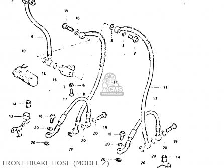 FRONT BRAKE HOSE (MODEL Z) - GS650G 1982 (Z) (E01 E02 E04 E06 E16 E18 E21 E22 E24 E39)
