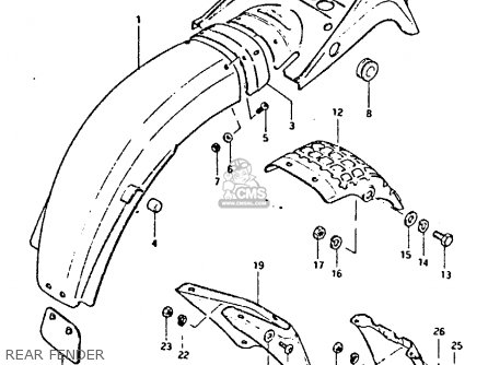 REAR FENDER - GS650G 1982 (Z) (E01 E02 E04 E06 E16 E18 E21 E22 E24 E39)