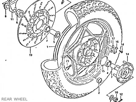REAR WHEEL - GS650G 1982 (Z) (E01 E02 E04 E06 E16 E18 E21 E22 E24 E39)