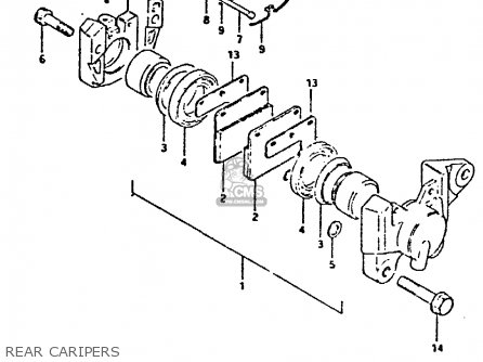 REAR CARIPERS - GS650G 1982 (Z) (E01 E02 E04 E06 E16 E18 E21 E22 E24 E39)