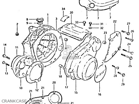 CRANKCASE COVER - GS650G 1982 (Z) (E01 E02 E04 E06 E16 E18 E21 E22 E24 E39)