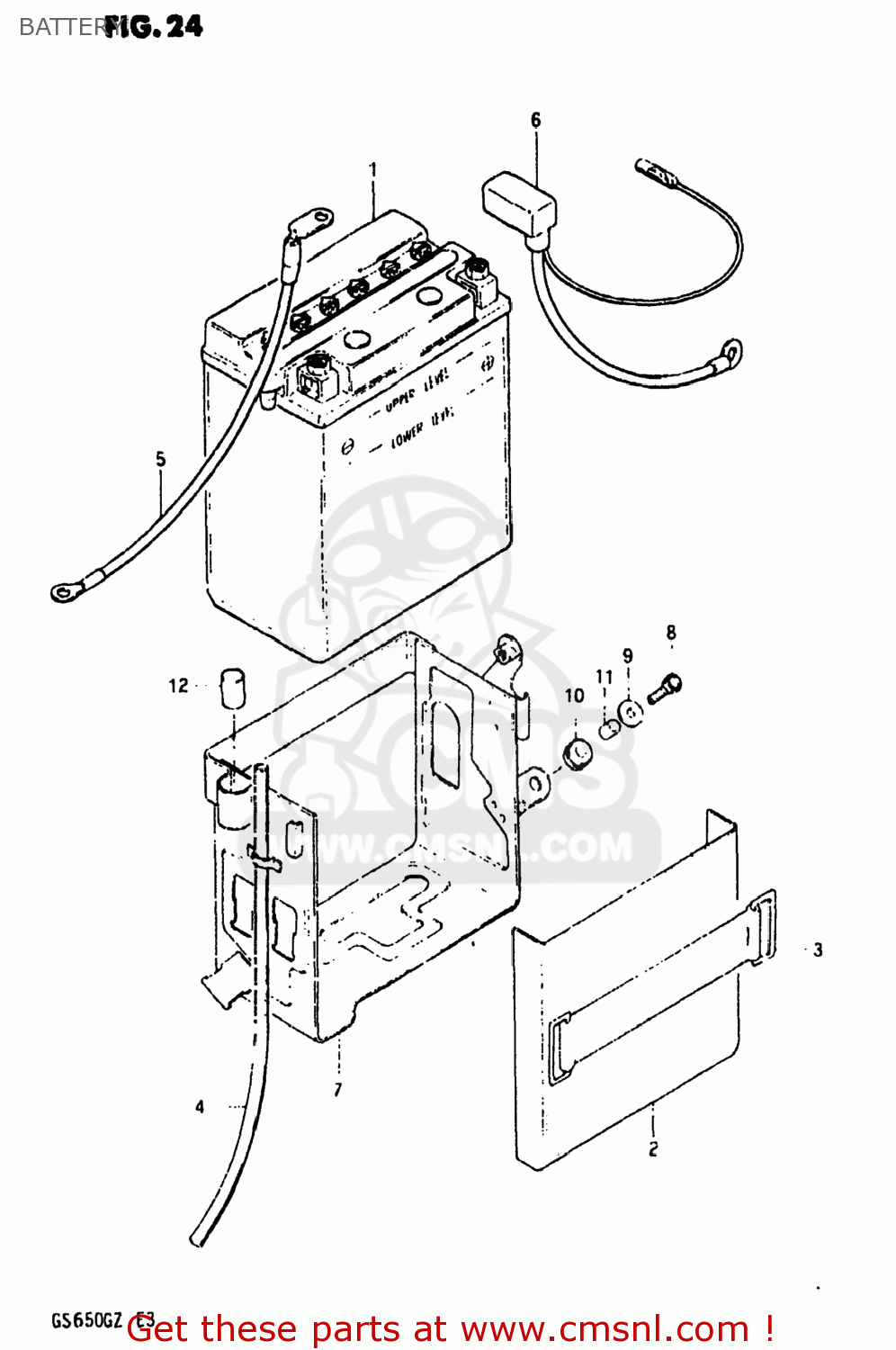 BATTERY GS650G 1982 (Z) USA (E03)