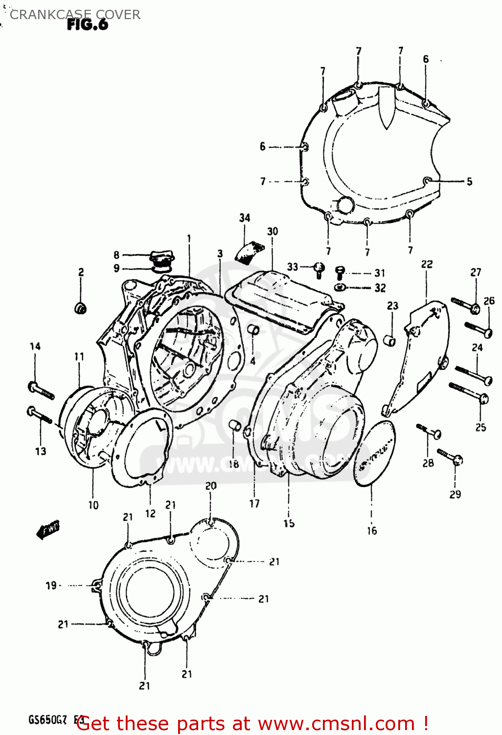 CRANKCASE COVER GS650G 1982 (Z) USA (E03)