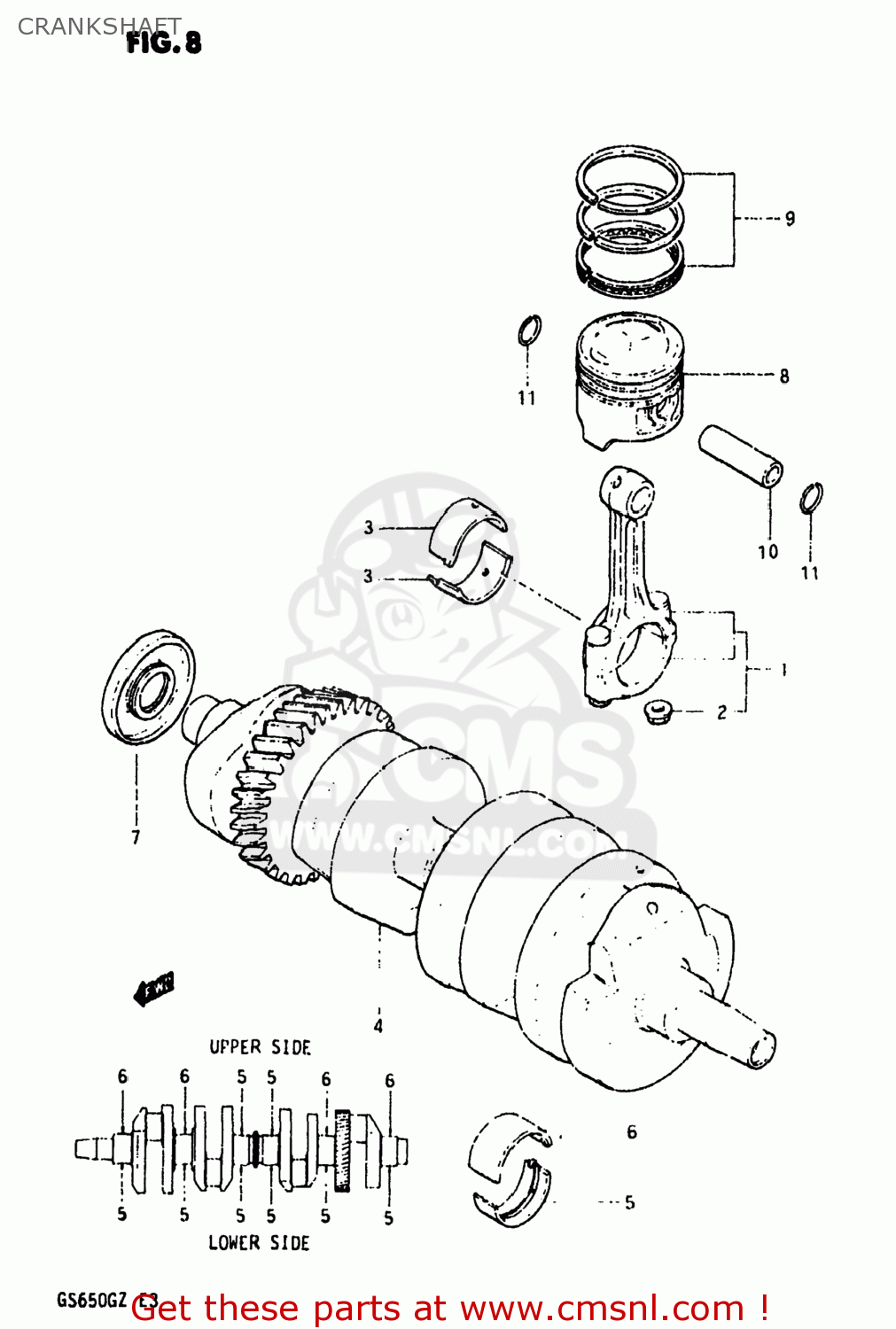 CRANKSHAFT GS650G 1982 (Z) USA (E03)