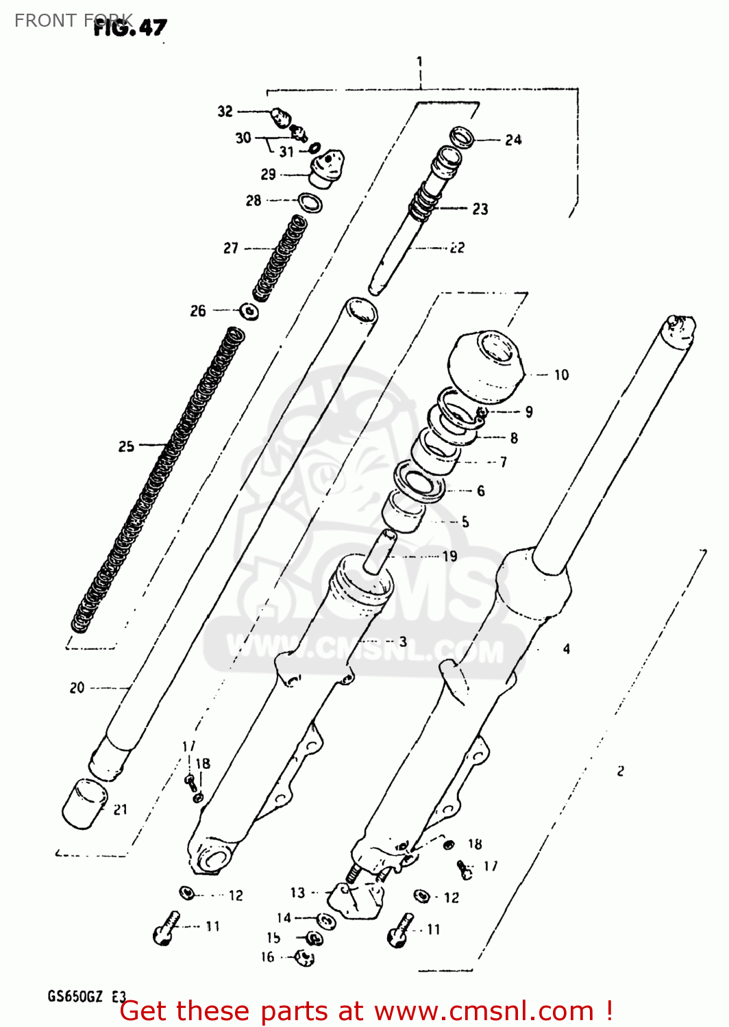 FRONT FORK GS650G 1982 (Z) USA (E03)