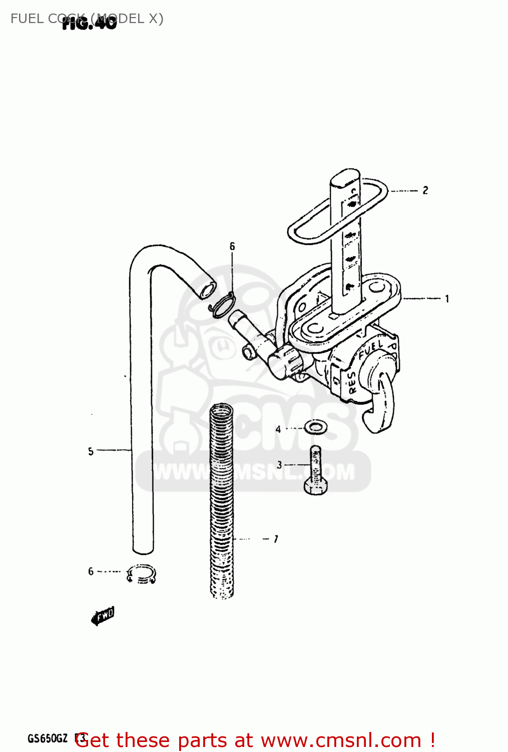 FUEL COCK (MODEL X) GS650G 1982 (Z) USA (E03)