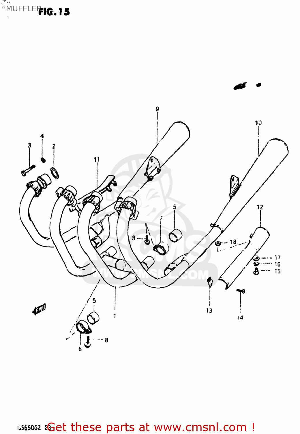 MUFFLER GS650G 1982 (Z) USA (E03)
