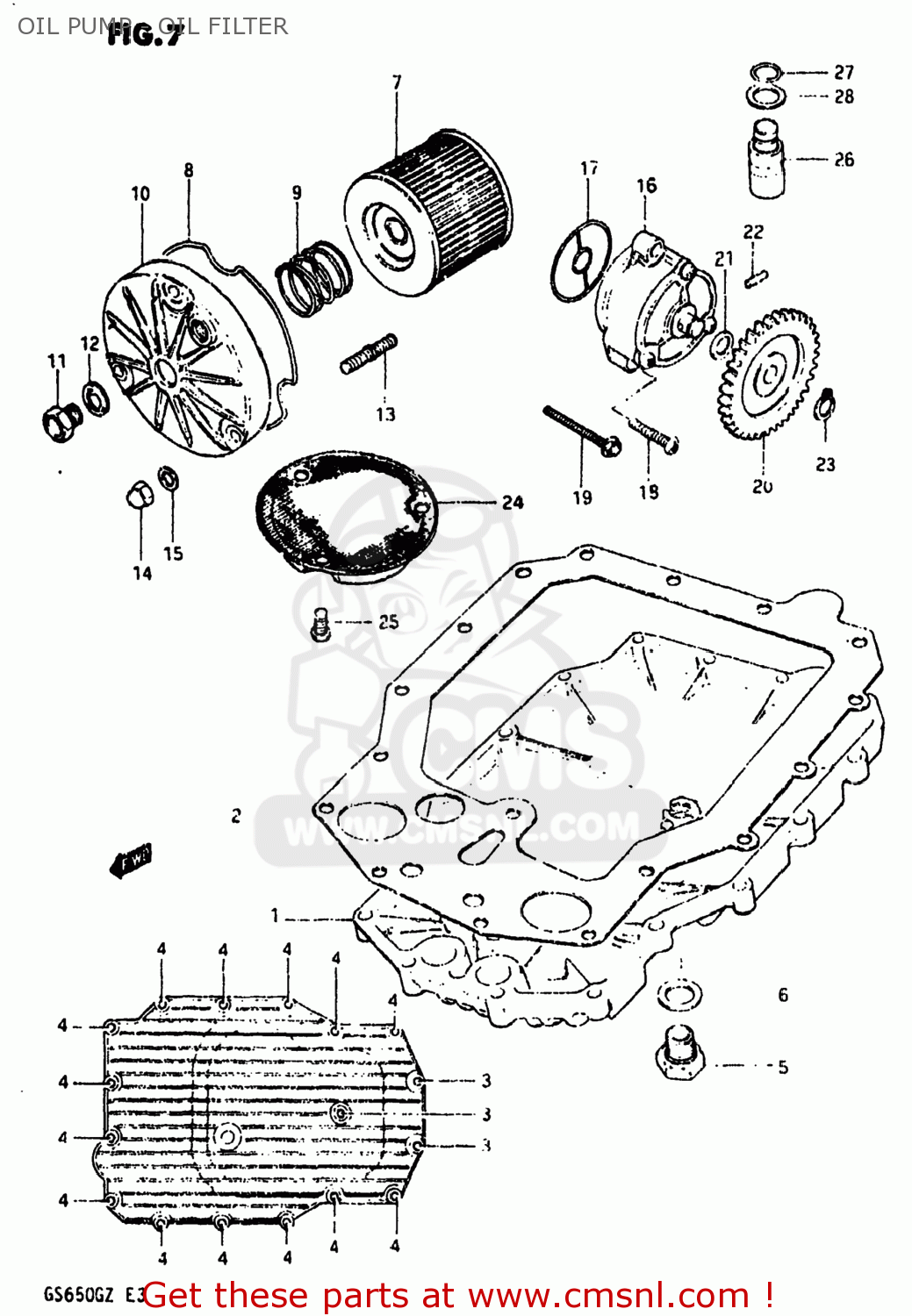 OIL PUMP - OIL FILTER GS650G 1982 (Z) USA (E03)