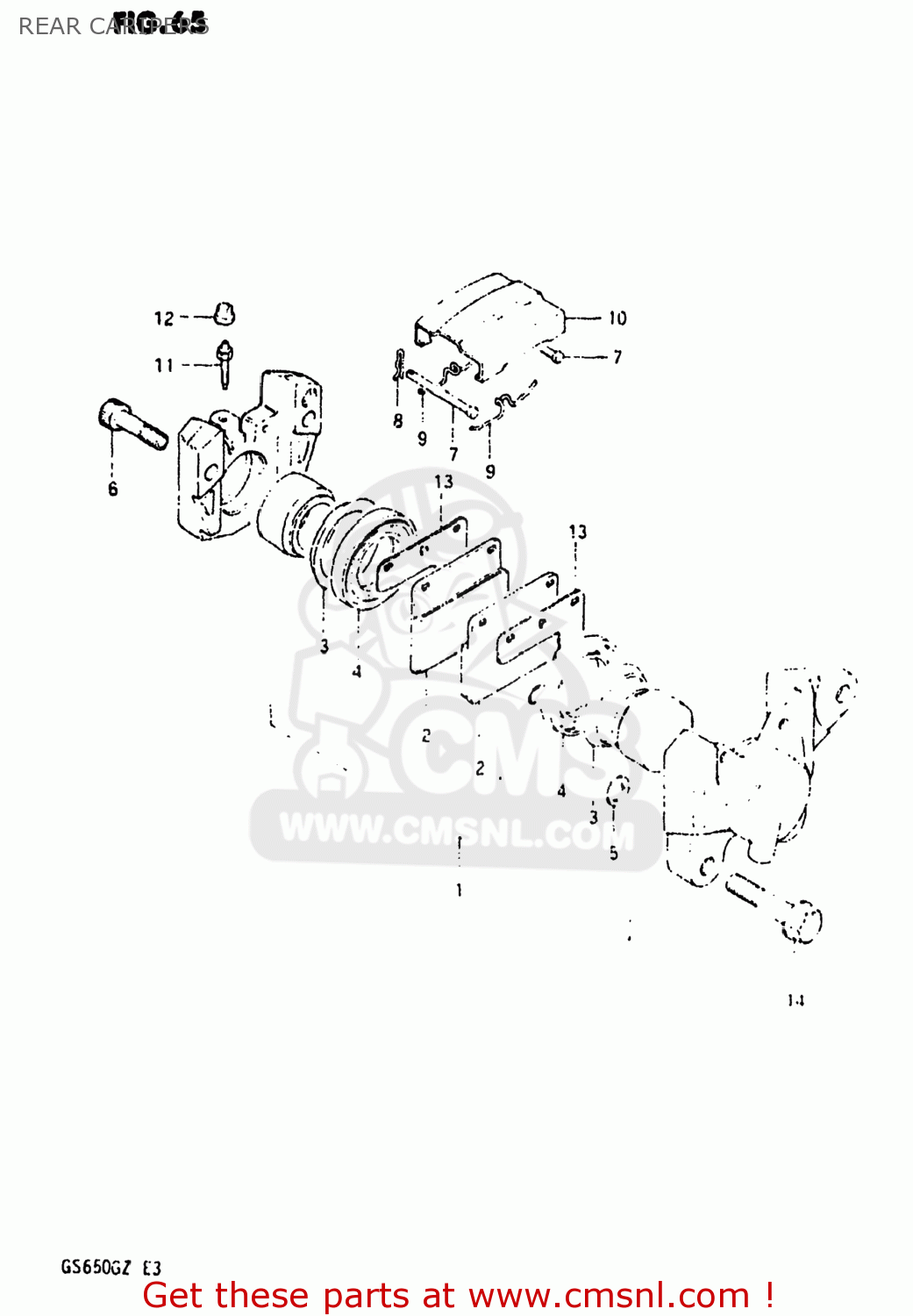 REAR CARIPERS GS650G 1982 (Z) USA (E03)