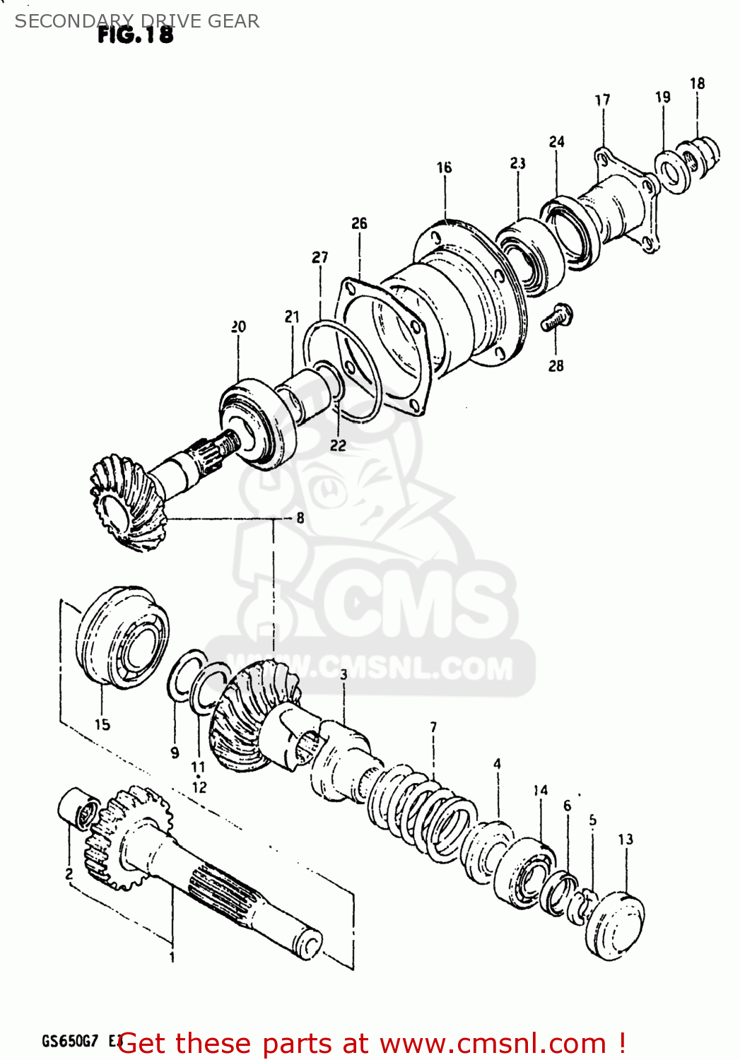 SECONDARY DRIVE GEAR GS650G 1982 (Z) USA (E03)