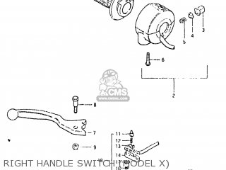 RIGHT HANDLE SWITCH (MODEL X) - GS650G 1982 (Z) USA (E03)
