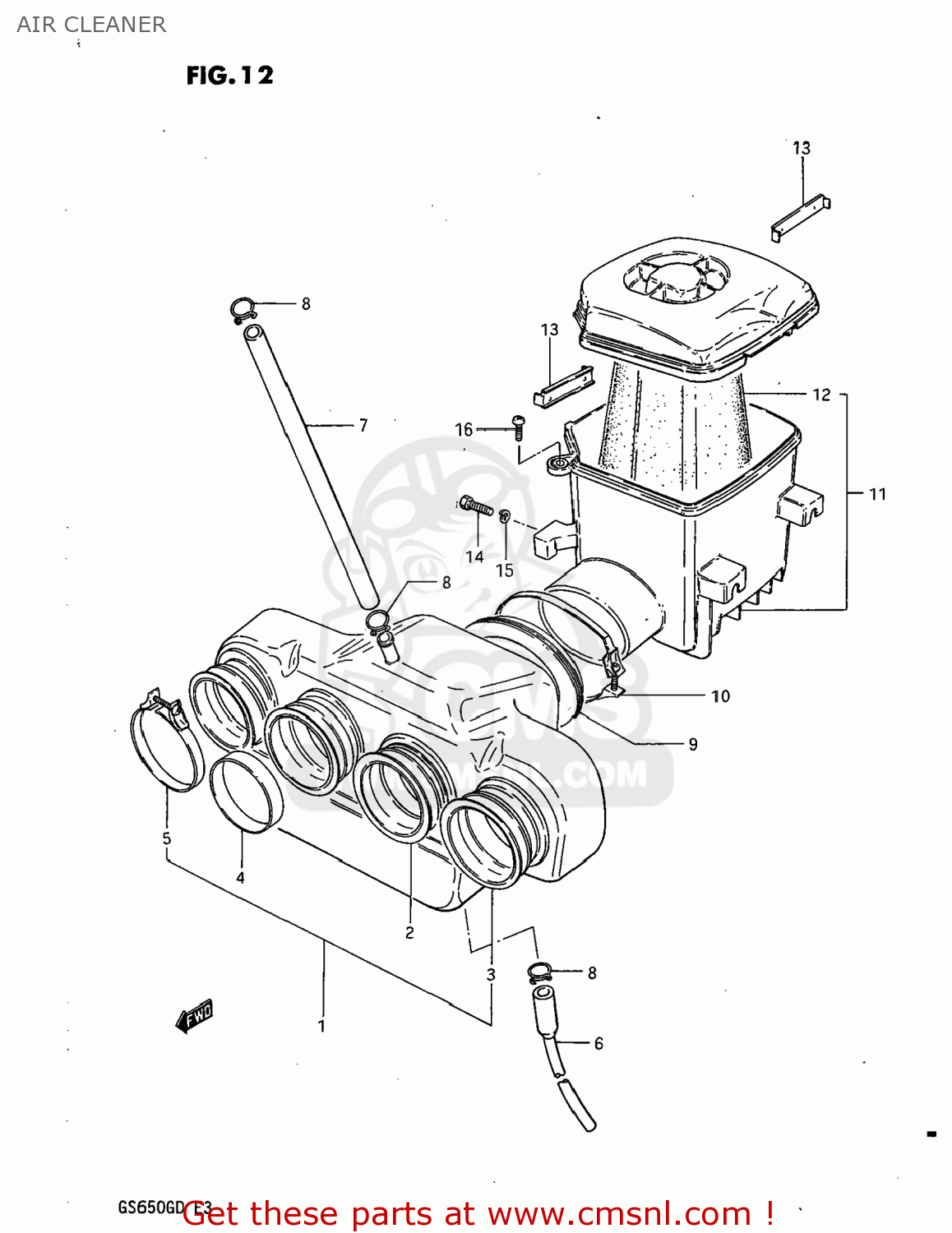 AIR CLEANER GS650G 1983 (D) USA (E03)