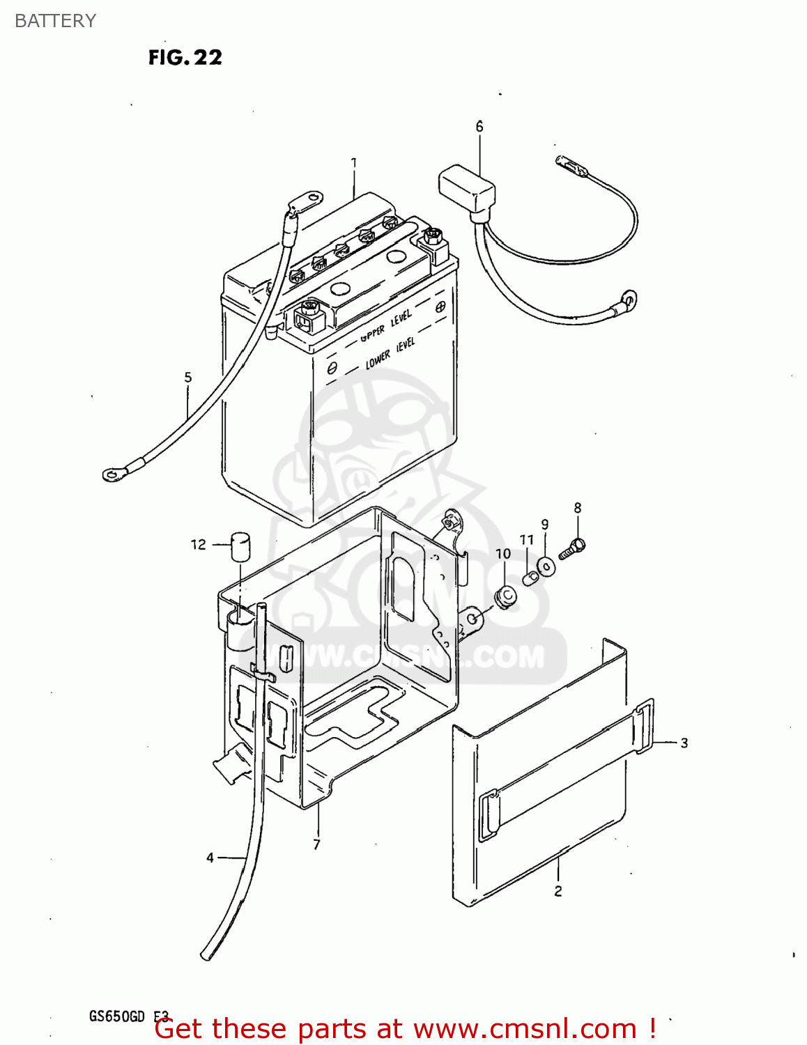 BATTERY GS650G 1983 (D) USA (E03)