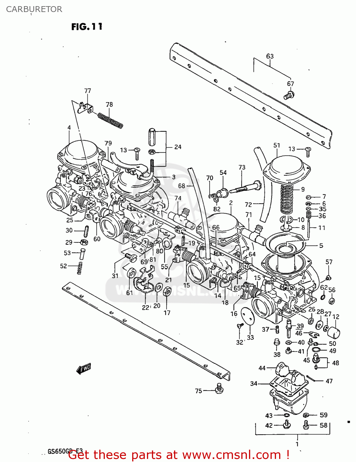 CARBURETOR GS650G 1983 (D) USA (E03)