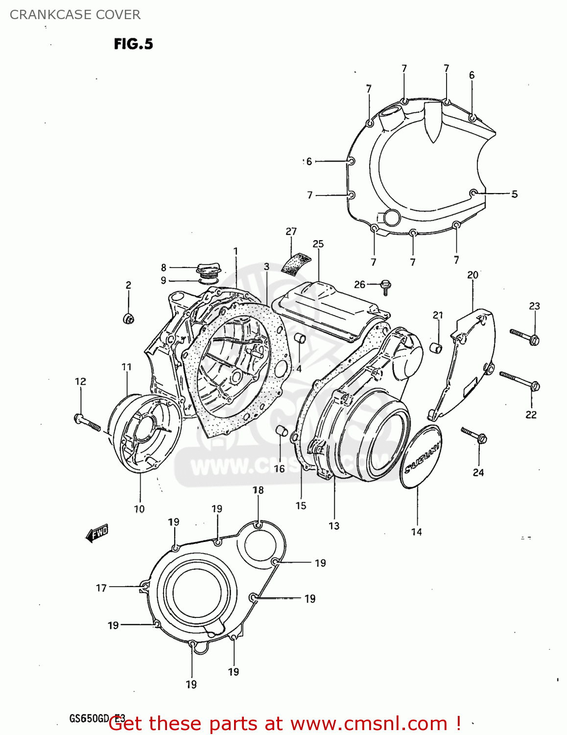 CRANKCASE COVER GS650G 1983 (D) USA (E03)