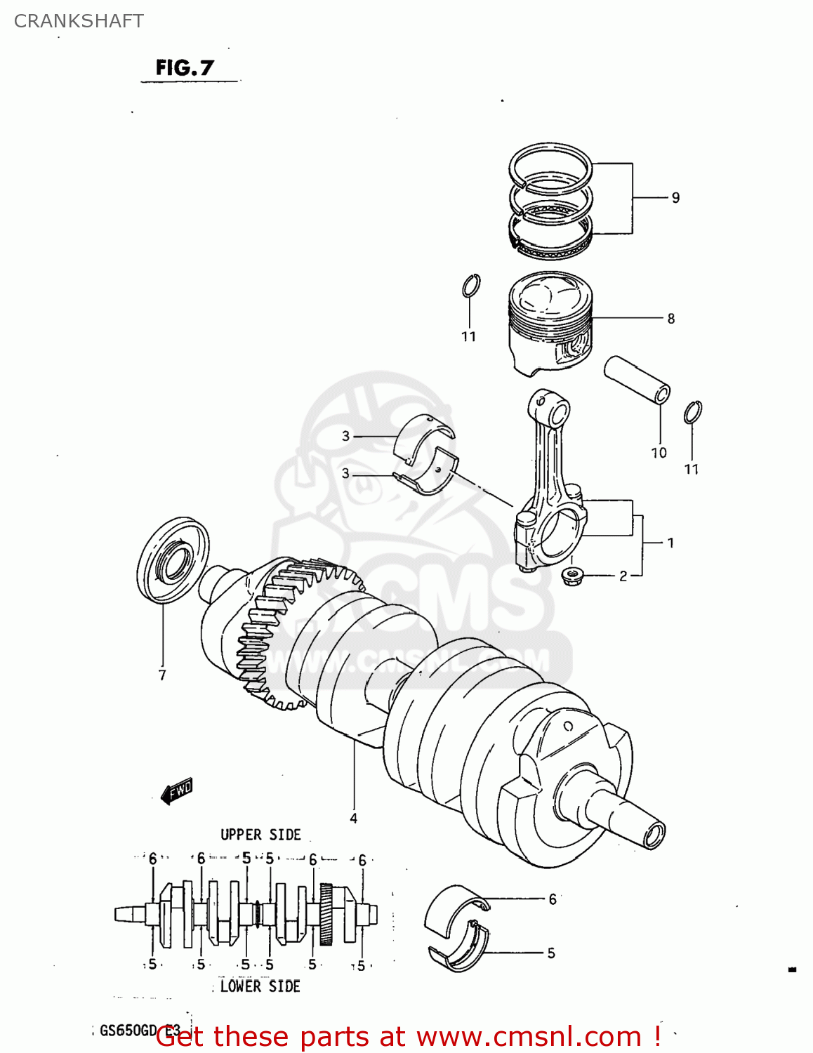CRANKSHAFT GS650G 1983 (D) USA (E03)