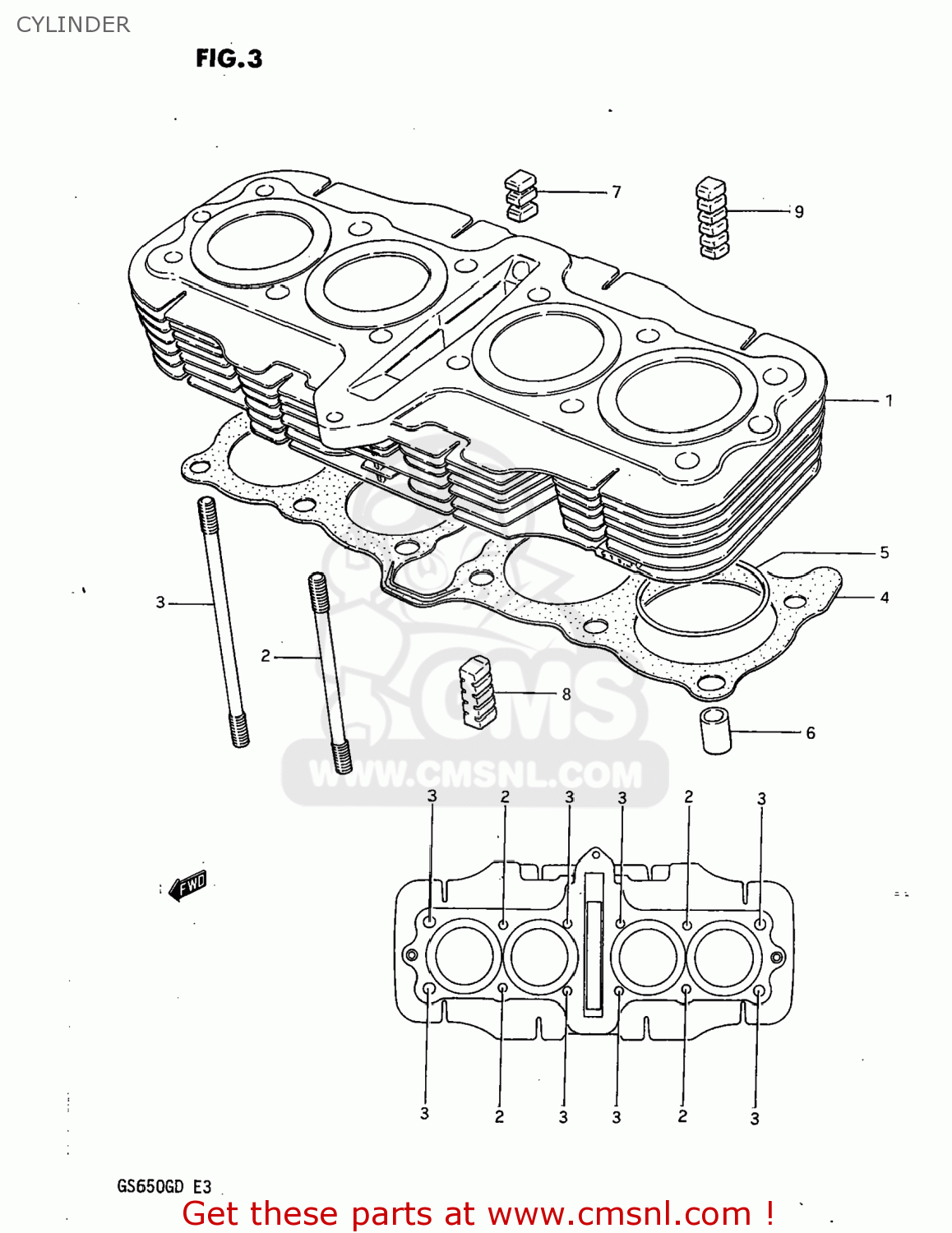 CYLINDER GS650G 1983 (D) USA (E03)