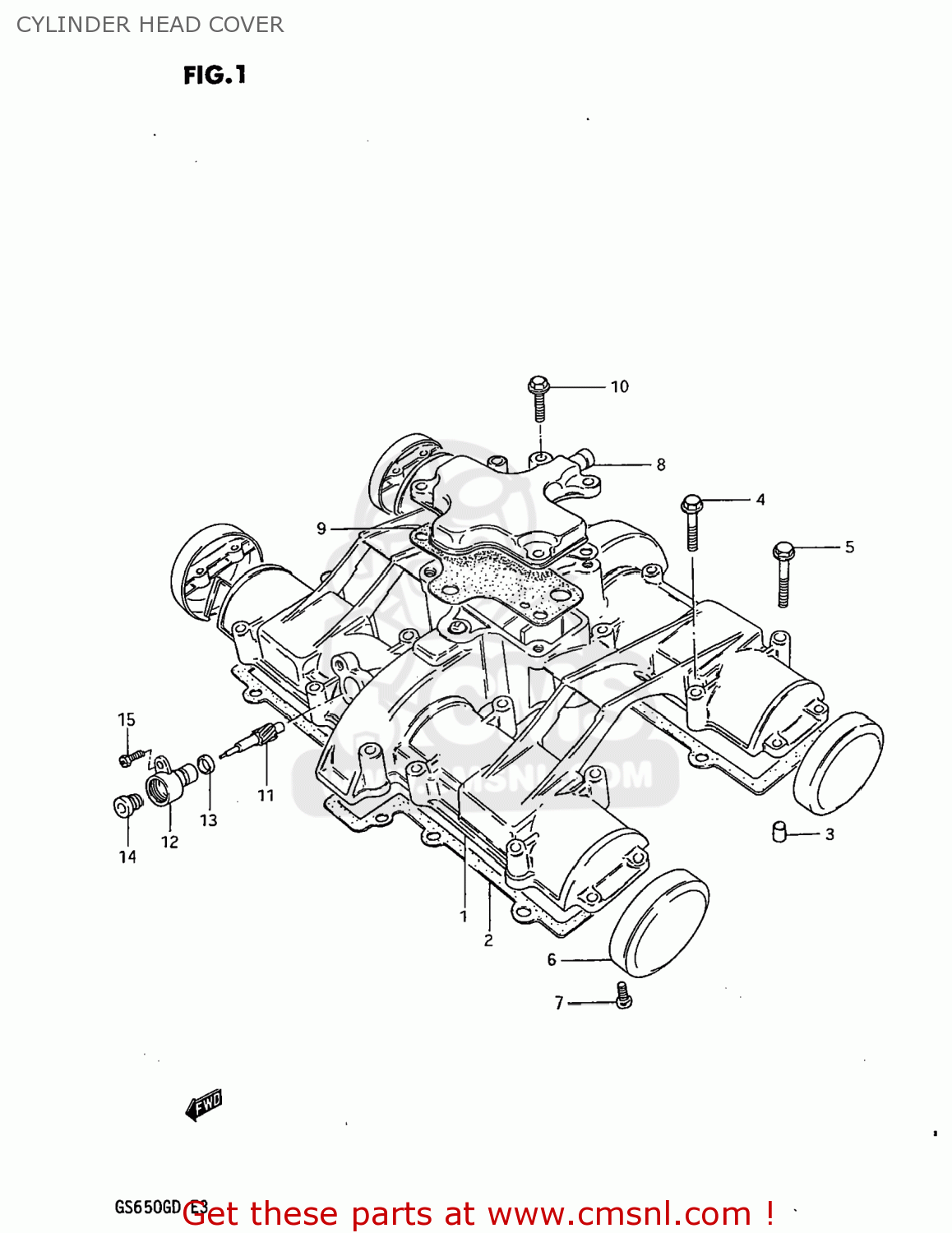 CYLINDER HEAD COVER GS650G 1983 (D) USA (E03)