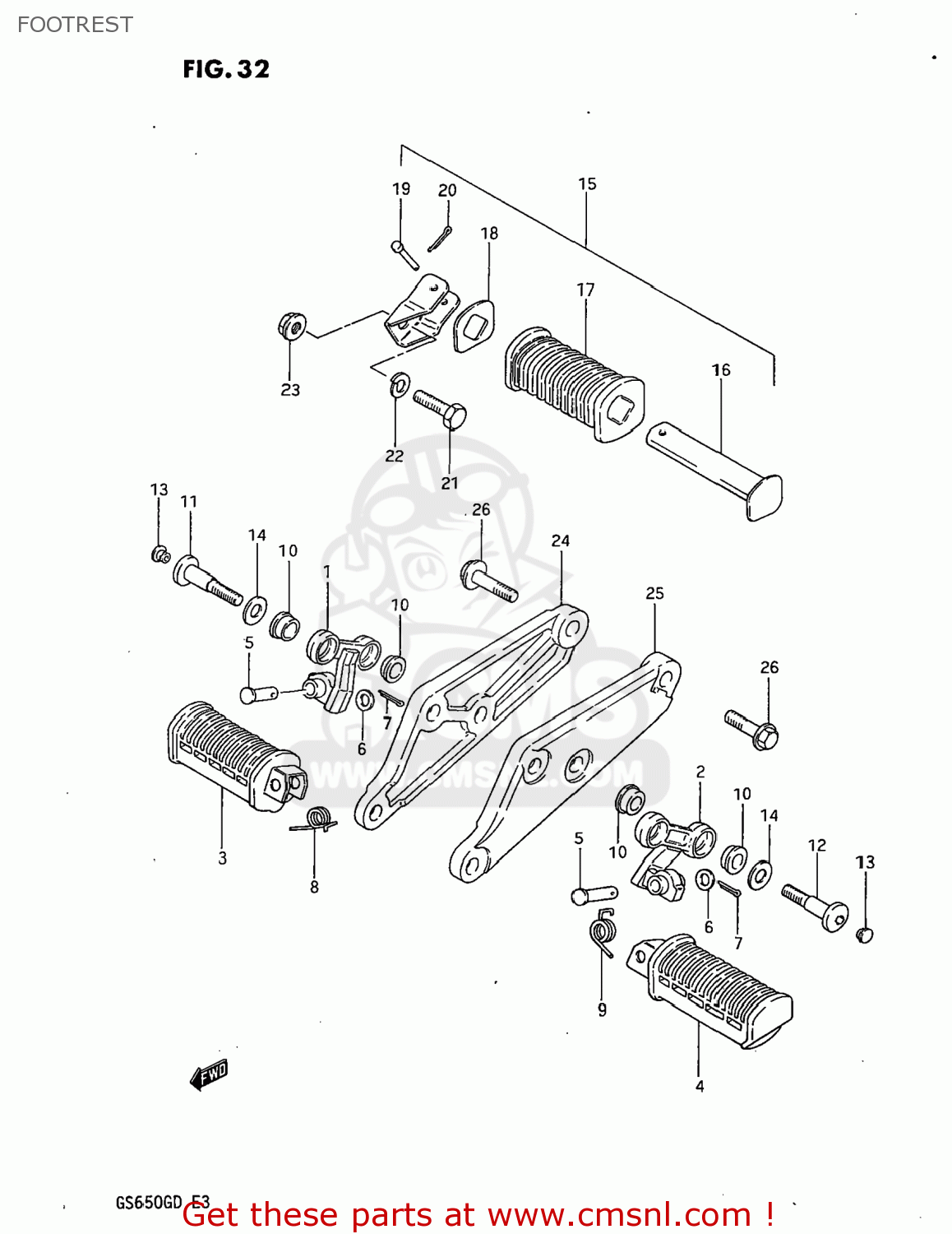 FOOTREST GS650G 1983 (D) USA (E03)